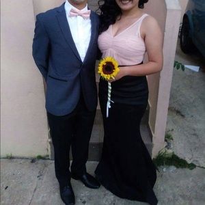 Pink and Black Prom Dress